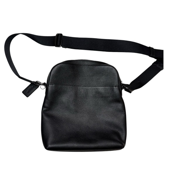 Like New Coach Black Houston Pebbled Leather Men's Crossbody Bag - Picture 7 of 9